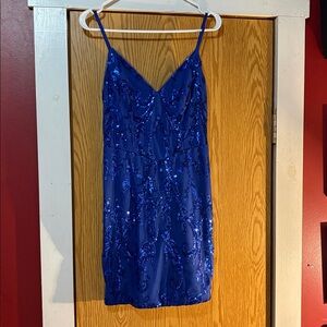 Blue Sequin Formal Dress